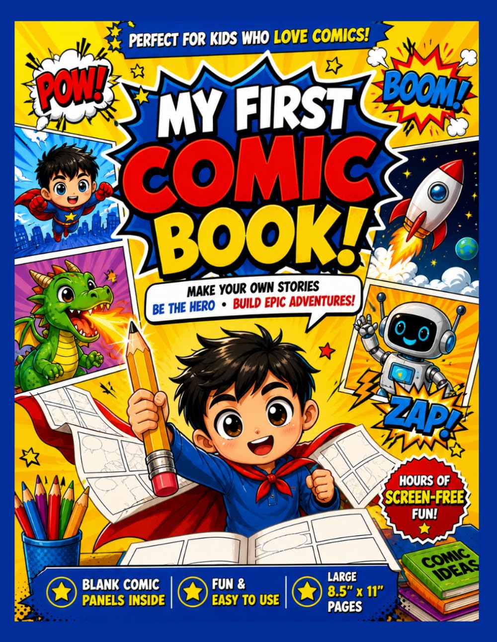 My First Comic Book: Make Your Own Story Blank Comic Paper Book