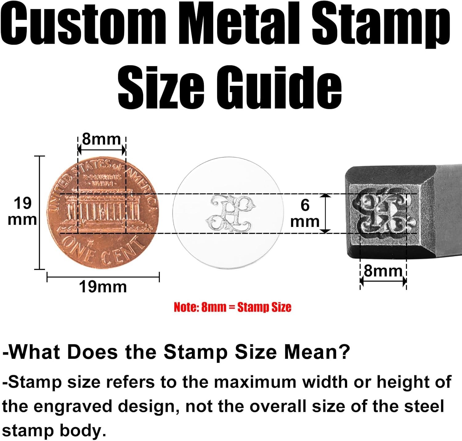 TheCraftGuy Custom Metal Stamp, Metal Stamping Kit for Custom Personalized Designs, Used on Steel Products for Personal Jewelry Making