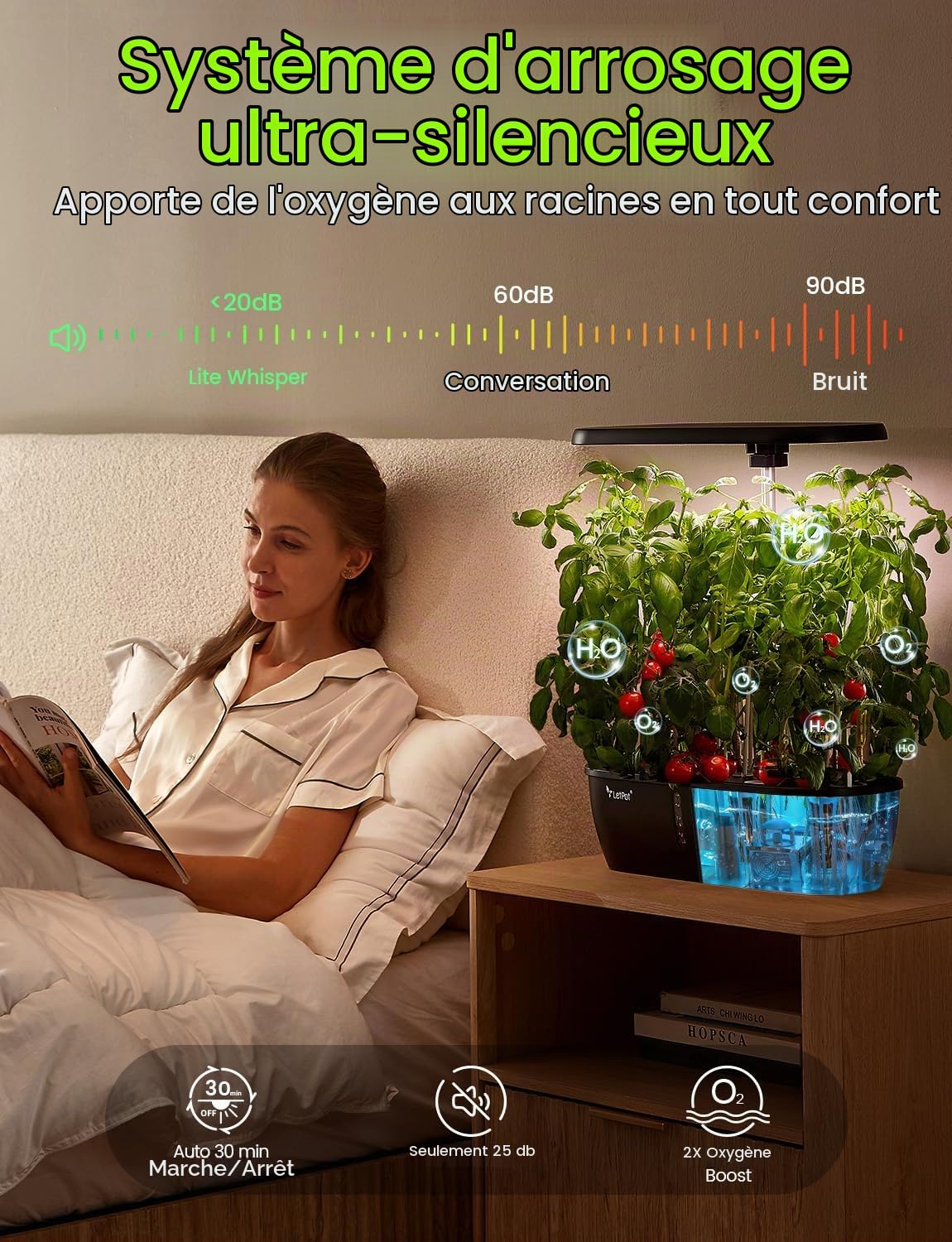 LETPOT Kit de système de Culture hydroponique Classique à 12 dosettes, Jardin d'herbes aromatiques d'intérieur à Del à Spectre Complet de 24 W, Double Modes légumes/Fruits et 2 Niveaux de luminosité