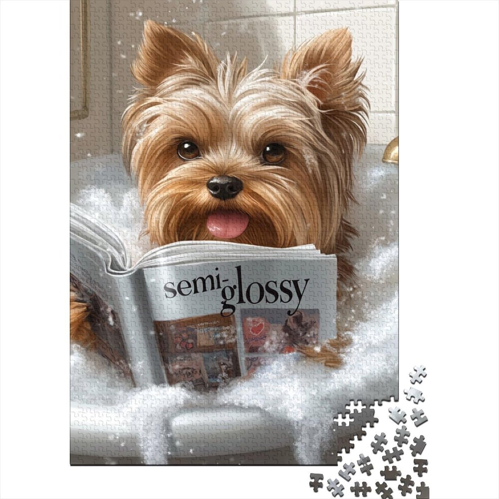 dog bath bubbles 1000pc jigsaw puzzle jigsaw puzzle for adults paper adult leisure hobby