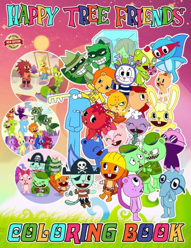 Happy Tree Friends Coloring Book Cute Character for Fan Men
