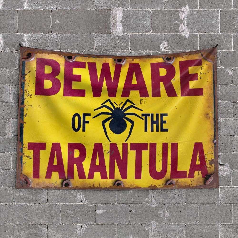 Beer Decor Beware Of The Tarantula. Tapestry Room Door Decor Beer Decorations For Man Cave(100X150CM)