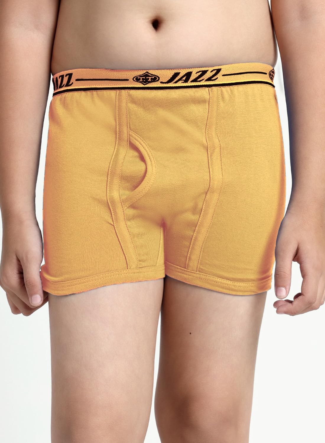 FUNKOOL Boys |Regular Fit|Breathable & Soft Innerwear|Front Open|100% Cotton Long Trunk |Kids Innerwear|Jazz Fine Long Top Elastic|Boys Trunk 9-10 Years Pack of 3-Anthra-Skin-Grey 4