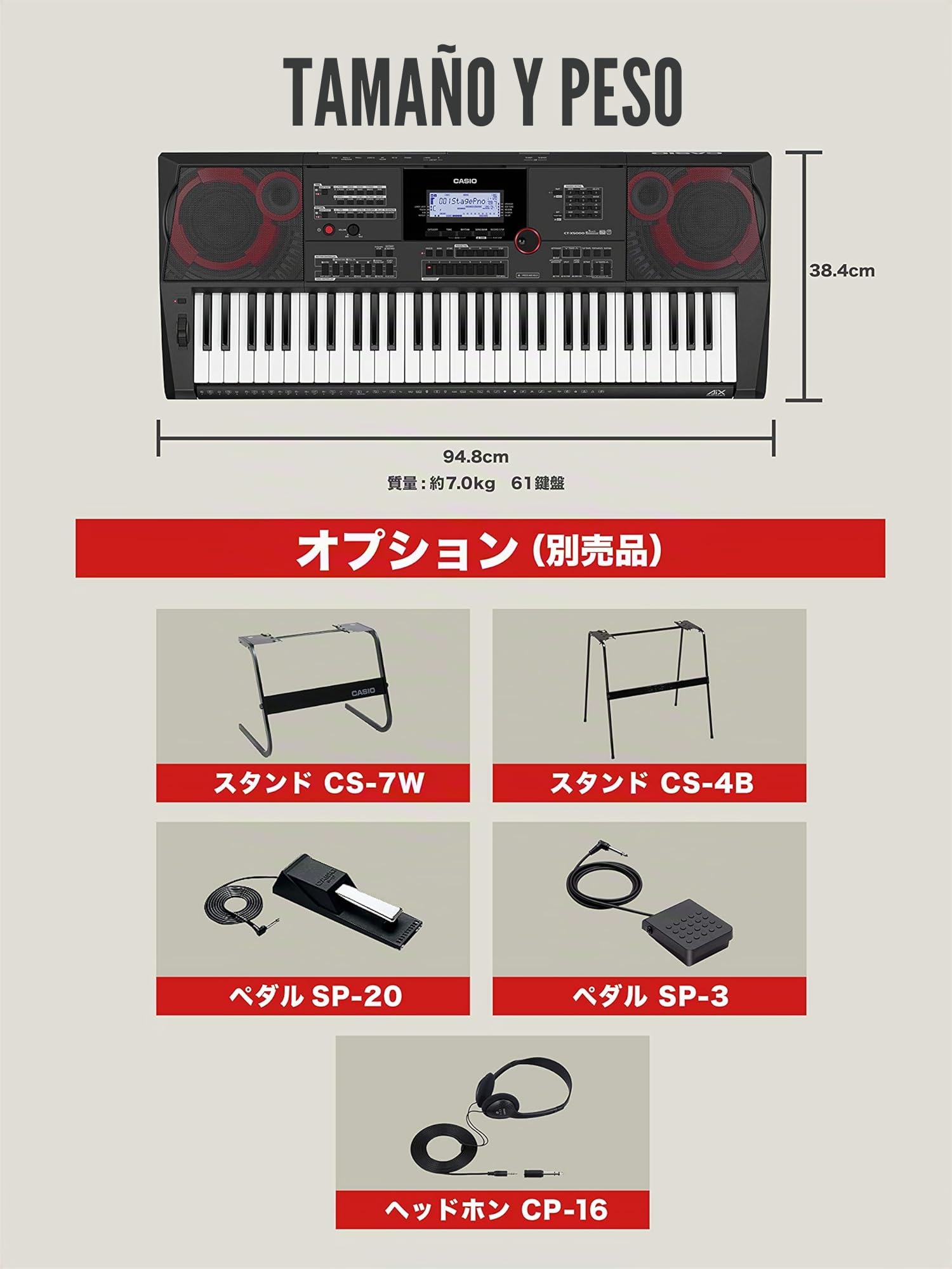 Casio ct-x5000 61 Keys USB Black, White Midi Keyboard – Midi Keyboards (61 Keys, USB, 948 mm, 384 mm, 116 mm, 7 kg)
