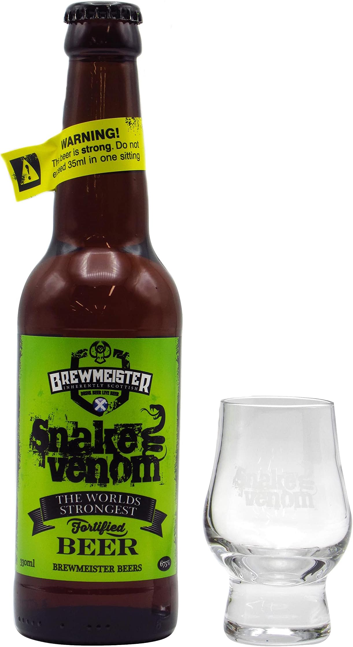 Brewmeister - Snake Venom - World's Strongest Beer & FREE Branded Glass - Beer 330ml 67.5% ABV