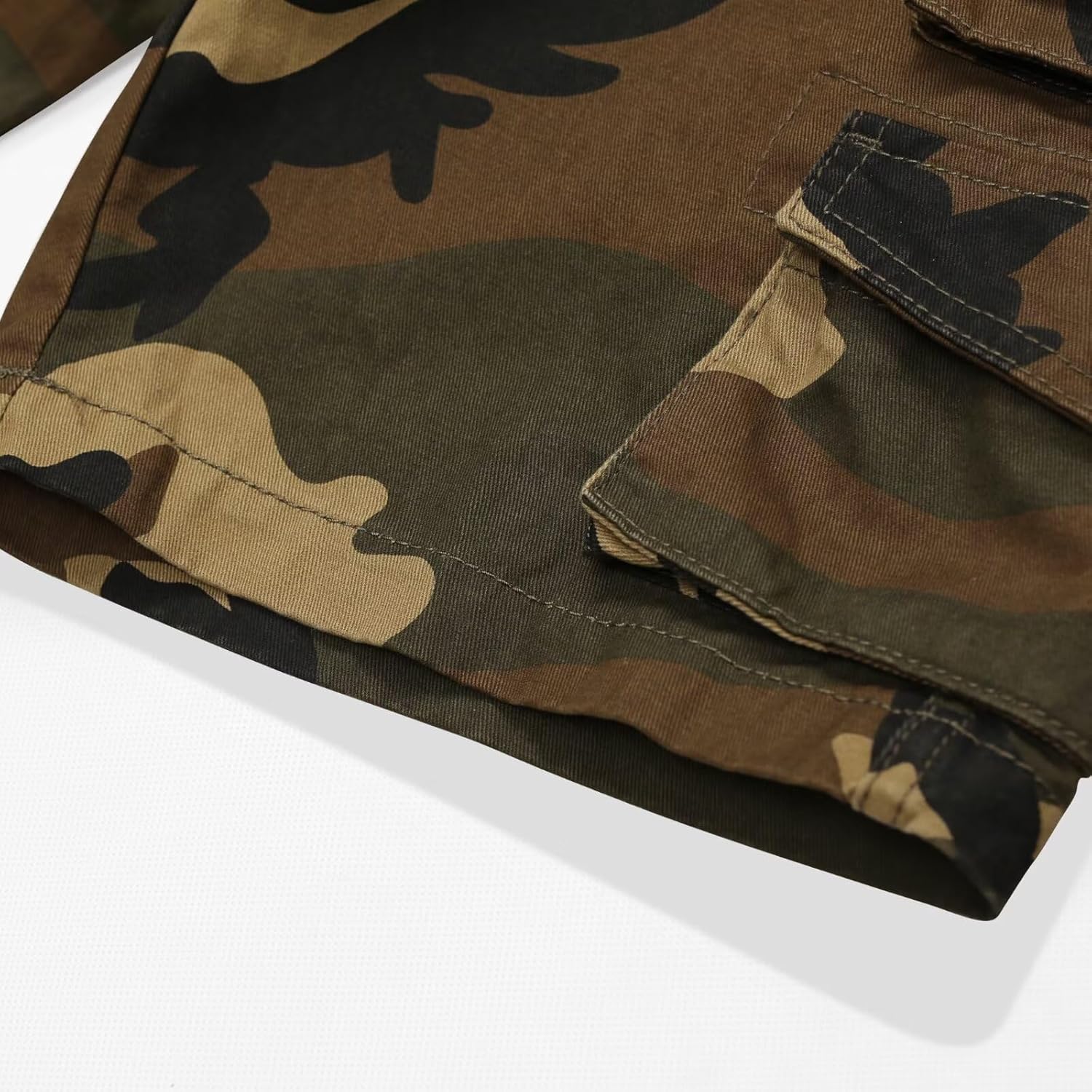 Cargo Short for Men Relaxed Fit Camo Outdoor Hiking Work Cotton Casual Shorts with 9 Pockets No Belt - Image 6