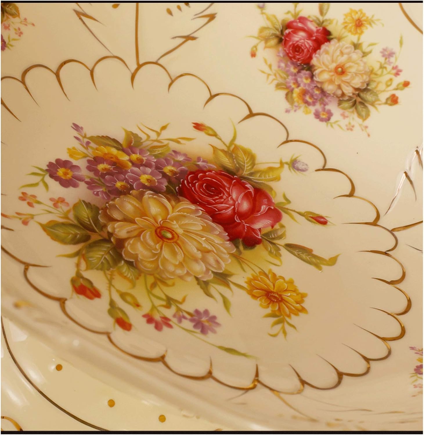 GeRRiT Fruit Bowl Porcelain Fruit Bowl for Kitchen Counter, Fruit Bowl Server Ceramic Decorative Dessert Appetizer Cake Candy Fruit Basket Fruits dish