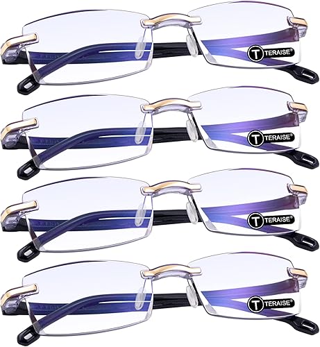 TERAISE Reading Glasses for Women Anti-Blue Light Glasses Diamond-Cut Design Computer glasses Anti-Fatigue Reader