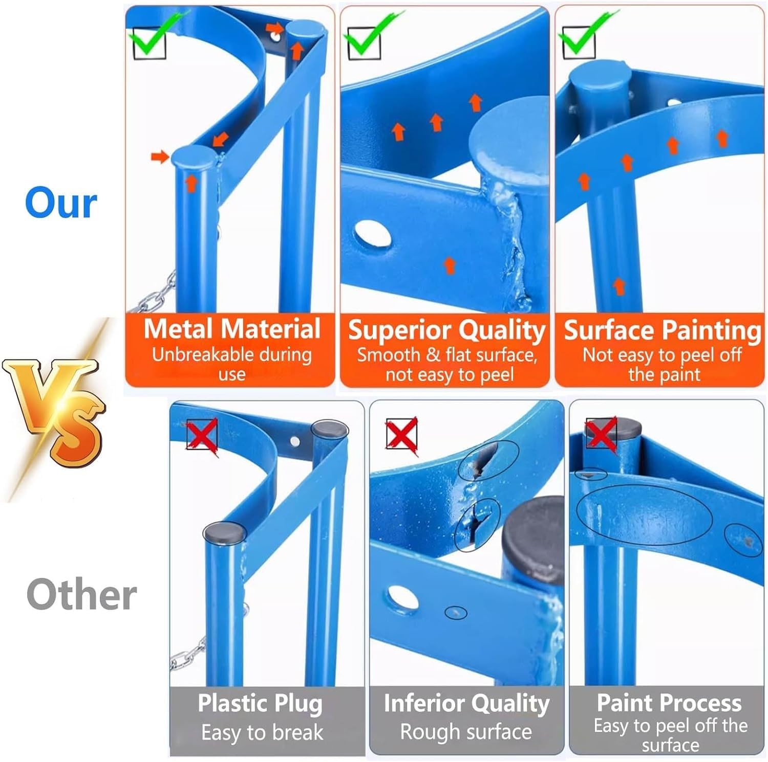 Genérico Soporte para bombonas de Gas de Alta Resistencia con Cadena de Seguridad, Estante de Acero Reforzado para Almacenamiento de bombonas de Gas propano y CO2 (Ø18 cm/45 x 20 x 60 cm)