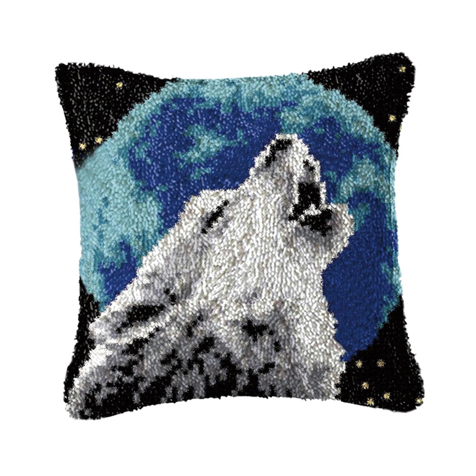 CLUB BOLLYWOOD® DIY Pillow Case Animal Pattern Cute Embroidery for Festival Adults Beginners A| Needlecrafts & Yarn |1 DIY Pillow Cover Latch Hook Set (Material Package, Does not Include Pillow core)-image-29