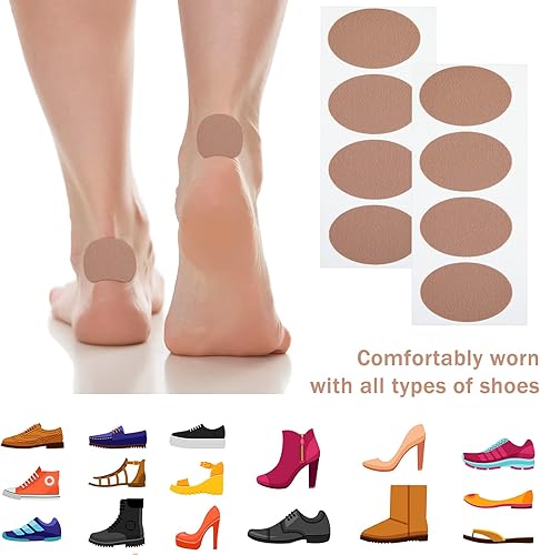 Miniatura 6 de Almohadillas ovaladas, cintas adhesivas, parches de punto, prevención de fricción para talón y dedos para botas, senderismo, zapatos inadecuados
