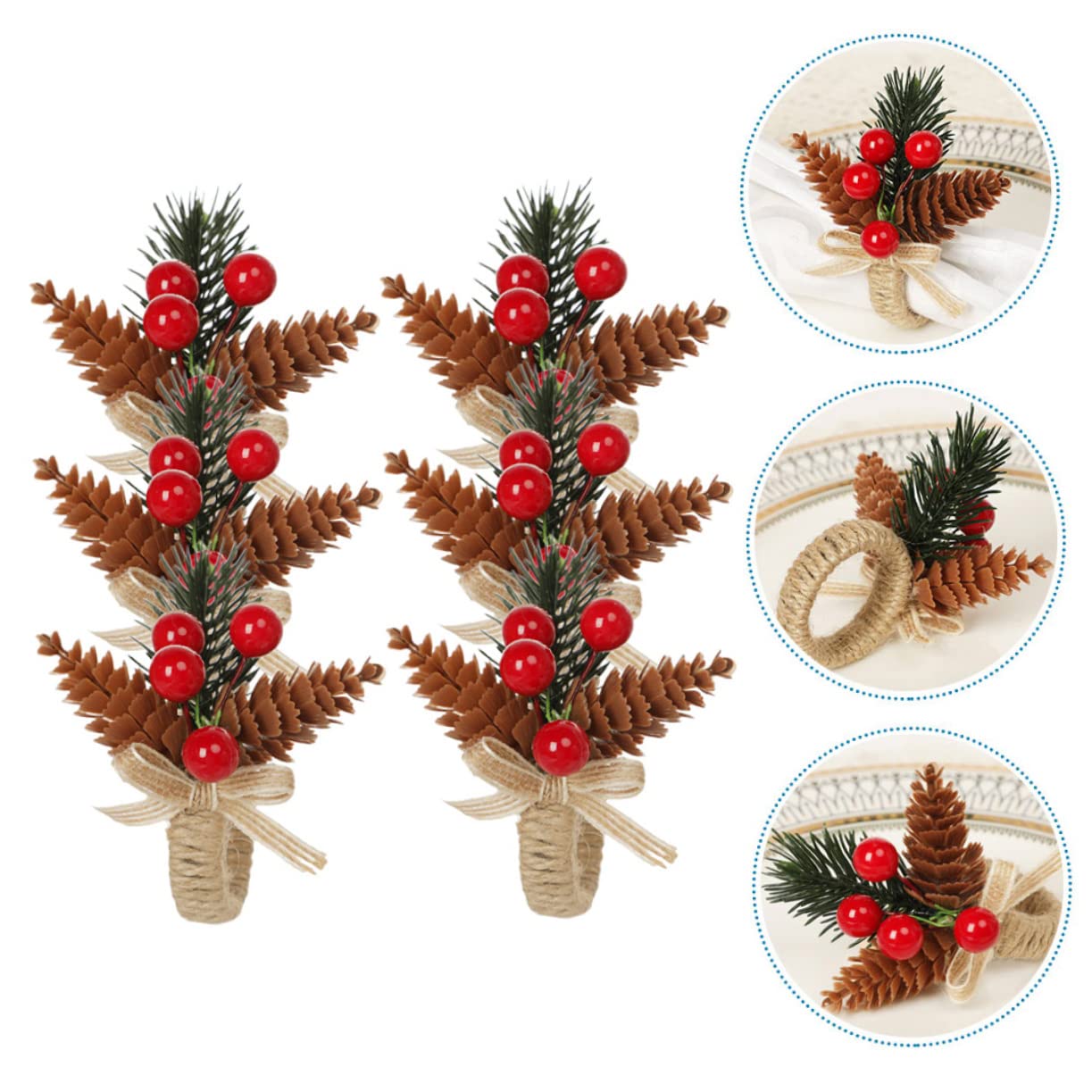 Alipis 18stücke Weihnachtsserviettenringe Mit Und Beeren Festliche Tischdekoration Für Partys Hochzeiten Und Besondere Anlässe Serviettenhalter Aus Hochwertigem Material Für Zuhause