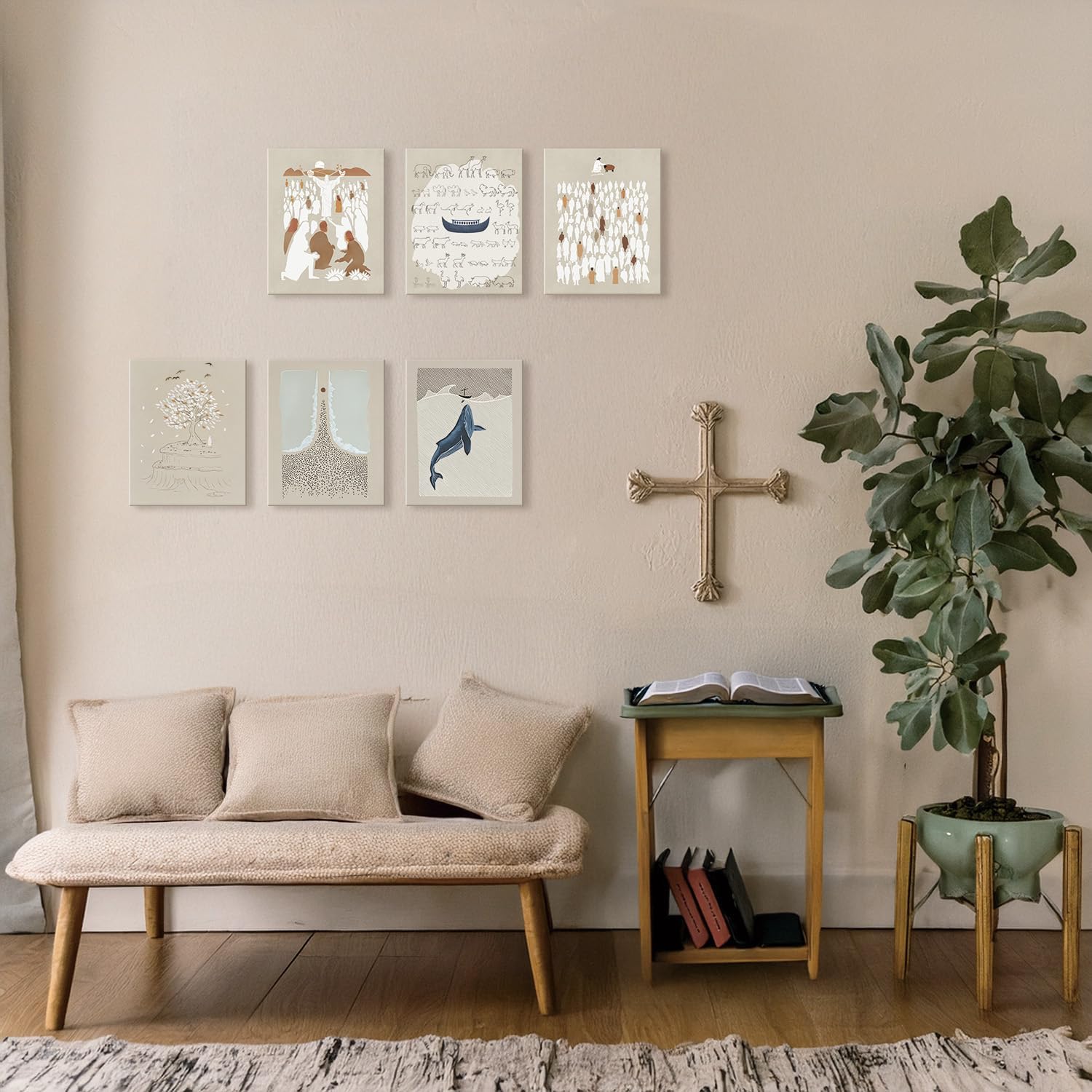 HPNIUB Framed Jesus Wall Art, Christian Holy Week Easter Story Poster - Image 4