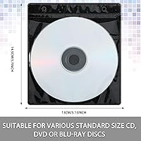 Vista 3 de Harloon 200 fundas de CD y DVD, sobres a granel de doble cara de repuesto de plástico para carpetas de almacenamiento en blanco, transparentes