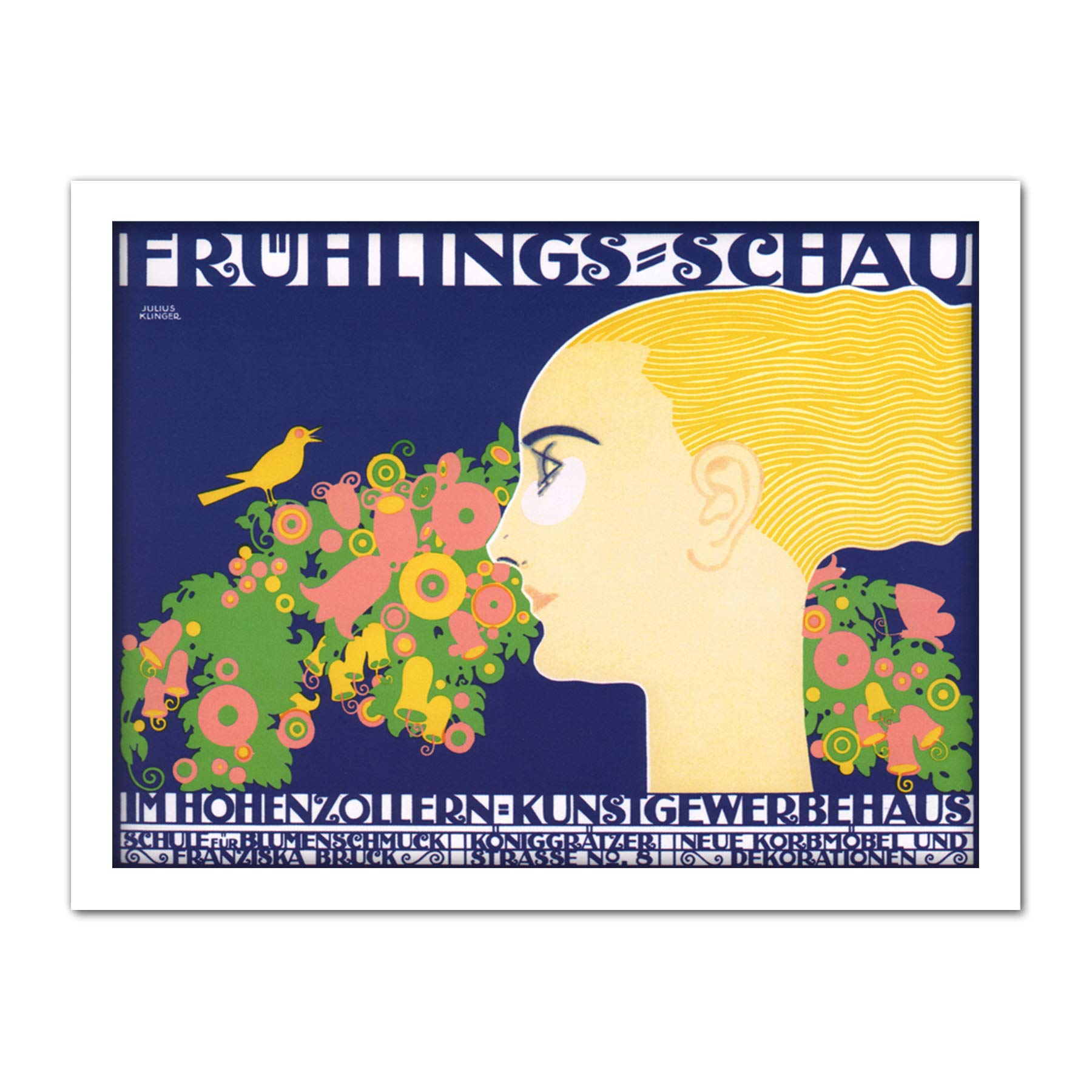 Wee Blue Coo Spring Show Hohenzollern Vienna Austria Floral Artwork Framed Wall Art Print 18X24 Inch