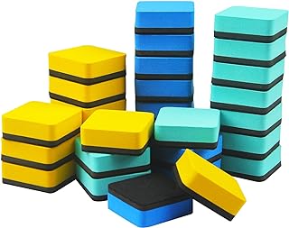 Magnetic Dry Eraser, 30 Packs Chalkboard Eraser Bulk Mini Whiteboard Eraser Dry Erase Board Eraser for Students Teachers at Classroom School Office Home, 2x2 inch (3 Colors)