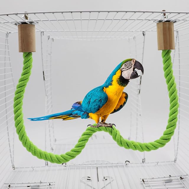Foto 5 de 6 de Juego de 2 Posaderos de Cuerda de Cáñamo para Aves
