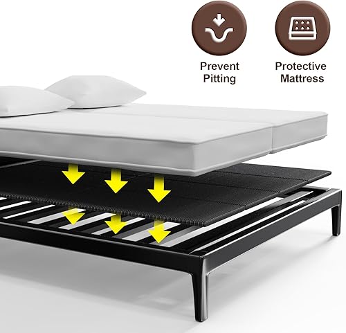Miniatura 5 de Cama ligera y delgada, cama doble grande de 0.394 in, caja de resorte plegable, tamaño King 80x76 ''