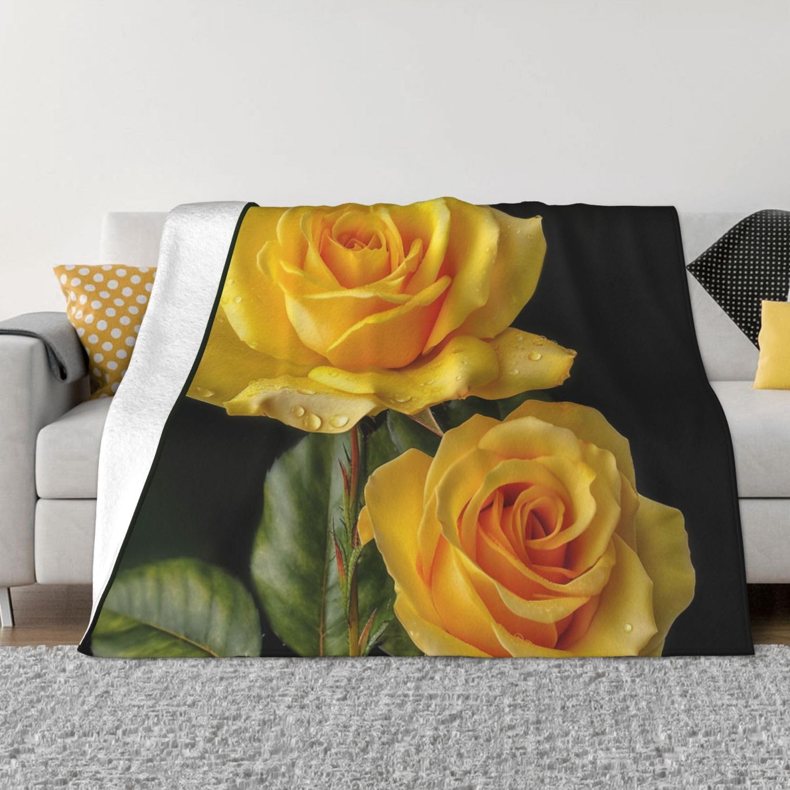 Couverture en micropolaire rose jaune, le cadeau cocooning idéal
