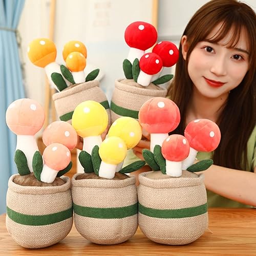 Miniatura 6 de XIYUAN Almohada de peluche de plantas suculentas, juguete de peluche de hongo, juguete de peluche de cactus, maceta de tulipán, juguete de peluche