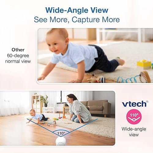 Miniatura 7 de VTech Pantalla IPS de 5.5 pulgadas 720P Video Monitor de bebé con cámara y audio, zoom panorámico, luz nocturna, conversación bidireccional,