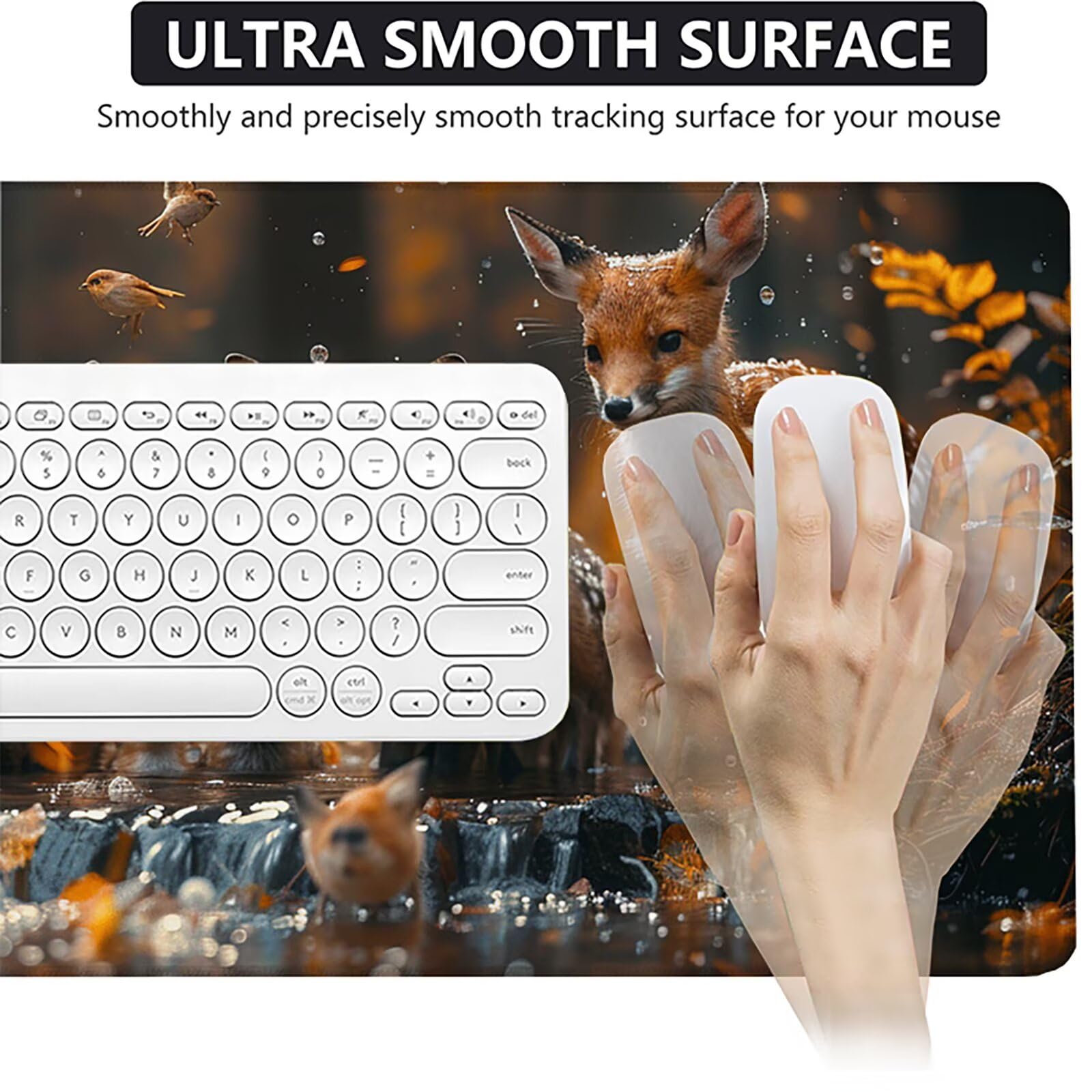 Ciervo Alfombrilla Ratón Gaming XXL 1500 x 800 mm, Alfombrilla Gaming Amarillo Mousepad con Base de Goma Antideslizante, Impermeable Desk Mat para Teclado y Raton, Accesorios Gaming, Regalos X-Y
