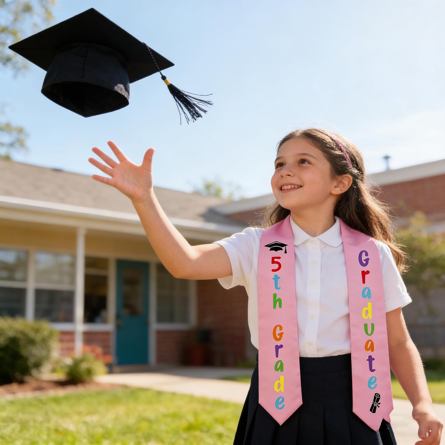 5TH Grade Graduation Decorations 2026, Pink 5th Grade Graduation Stole, Fifth Grade Grad Sash for 5th Grade Grad Party, Girl Fifth Grade Grad Supplies