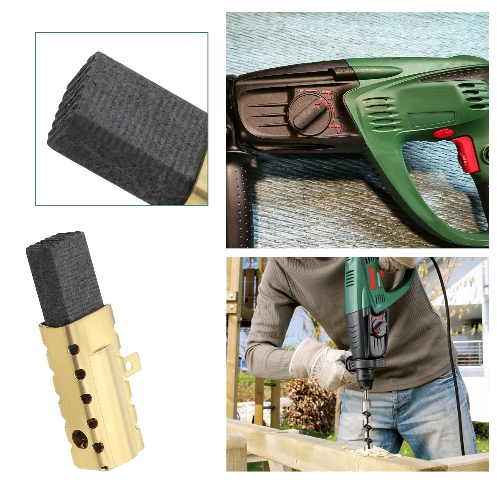 Balais de Charbon de Moteur Compatible avec Bosch GBH 2-18 RE, PBH 2000 RE, Perceuse à Percussion