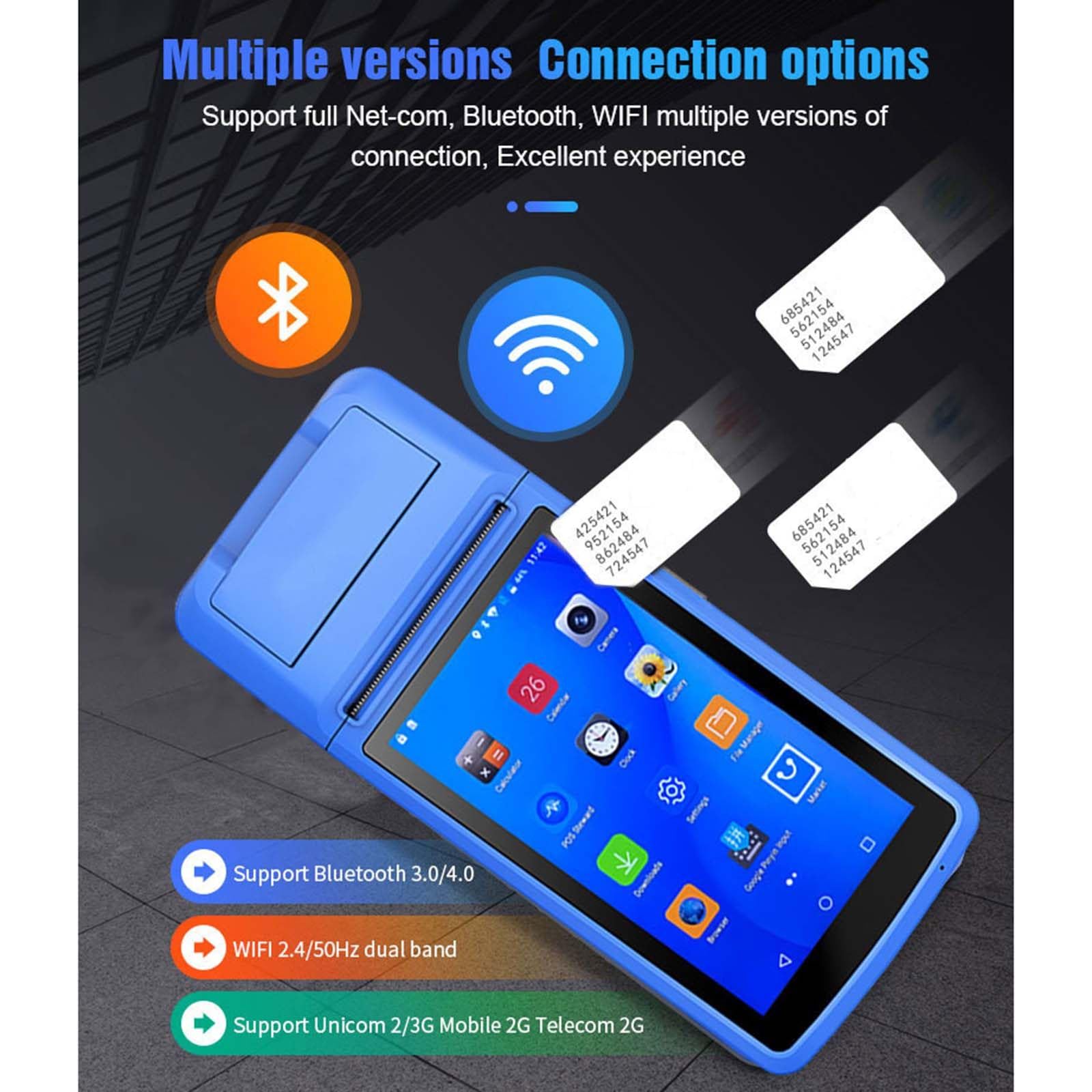 Registratore di Cassa Portatile multilingue con ordinazione Wireless Registratore di Cassa Portatile con Stampante POS Bluetooth