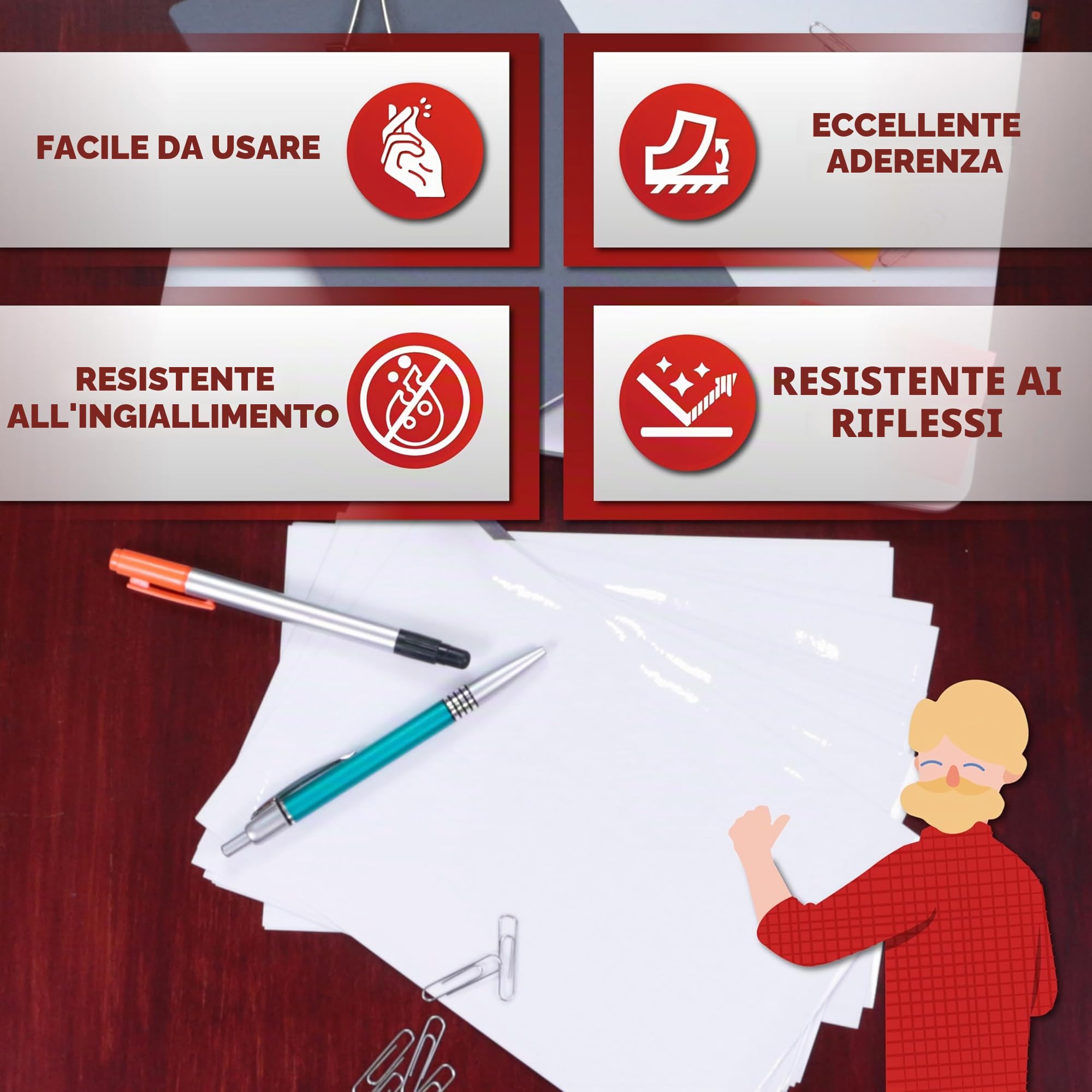 Fogli di laminazione autoadesivi XFasten, 9 x 12 pollici (confezione da 50), spessore 4,76