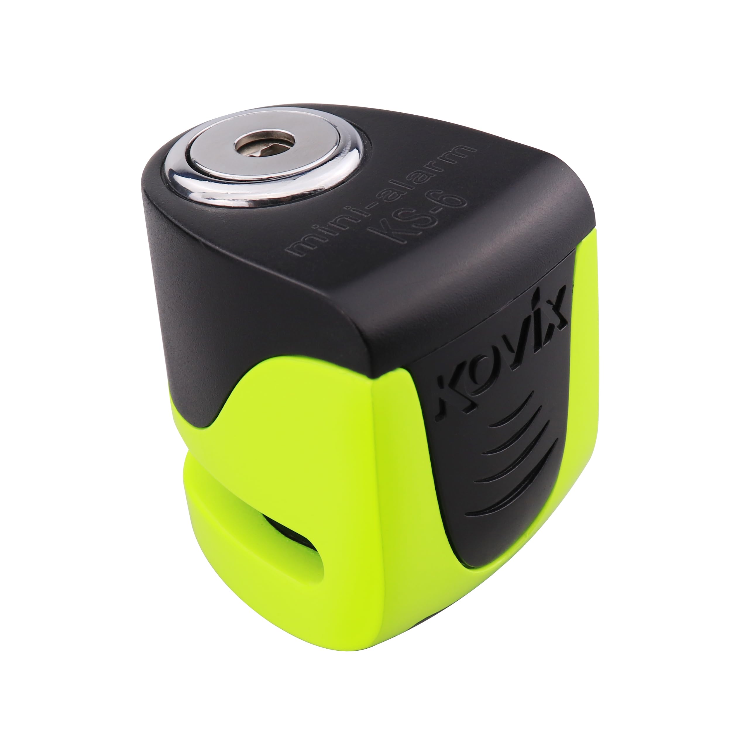 CANDADO DISCO ALARMA KOVIX KS6-FG VERDE FLUOR - PIN 5,5 mm.