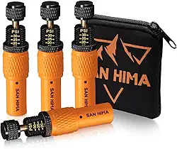 SAN HIMA Kit de deflator automático de pneu 10-30 PSI, válvula de deflator de pneu de parada automática ajustável, ferramenta de pneu rosqueável com bolsa de armazenamento, rotação destacada, para