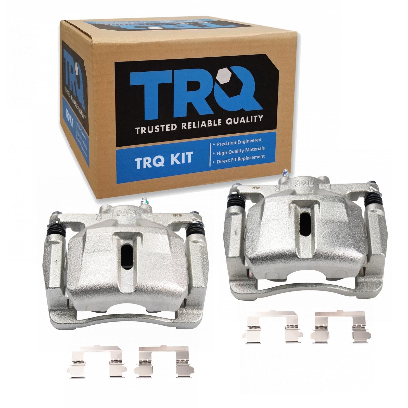 TRQ Front Driver and Passenger Side Brake Caliper Set Caliper Brackets