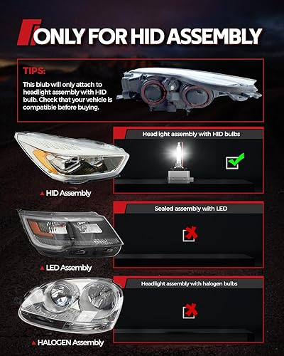 Miniatura 4 de Torchbeam Bombilla LED D1SD1R para faros delanteros de 22000 lúmenes, 8000 K azul hielo de 45 W de repuesto de bombillas de xenón, bombillas HID