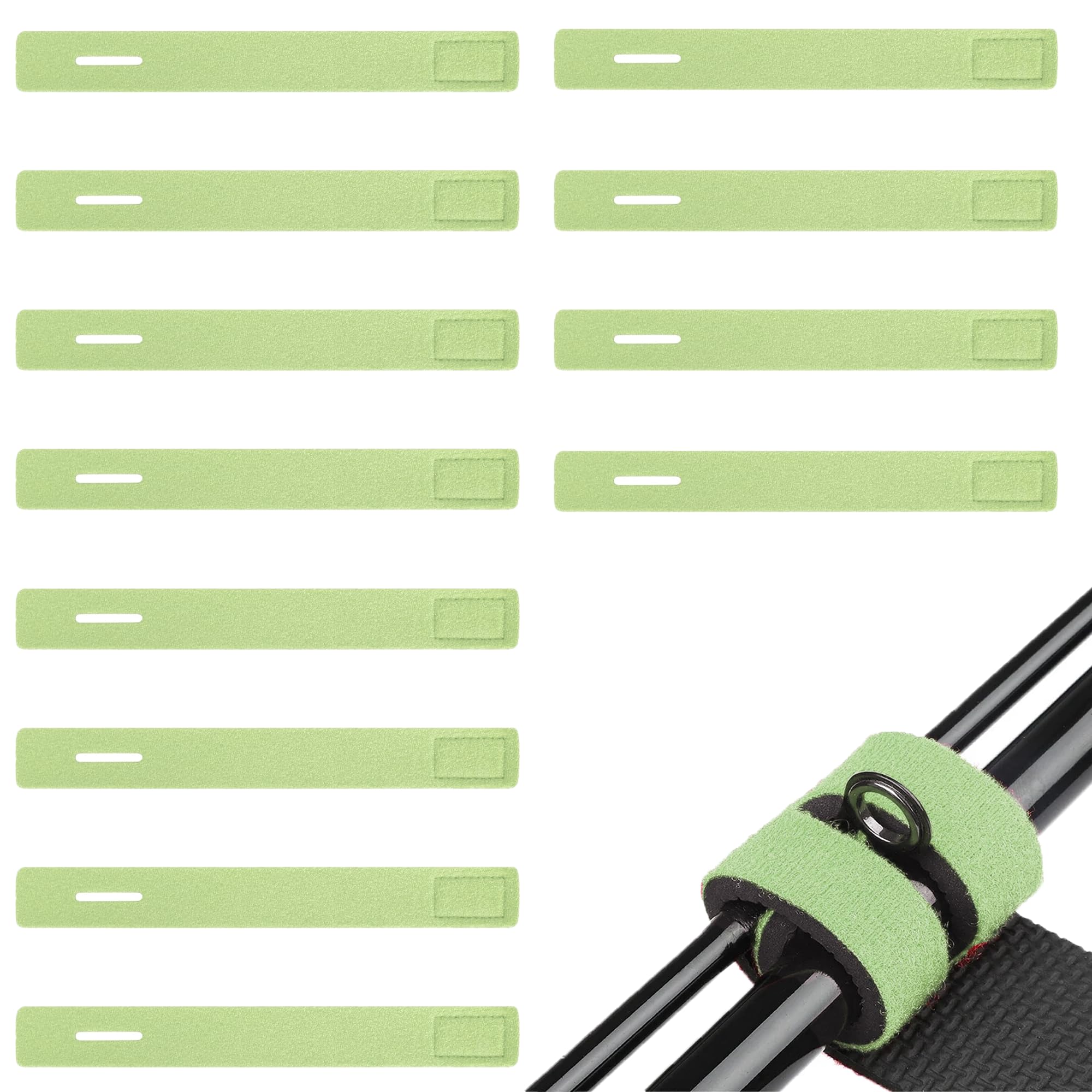 12Pcs Pole Elastics for Fishing Straps Adjustable Fishing Pole Elastic, Reusable Fishing Rod Straps