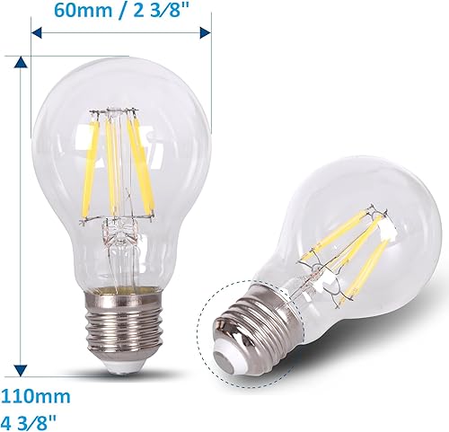 Miniatura 2 de Bombilla E26 de 12 V, A19, blanco puro, 6000 K, 4 W, Edison, 12 voltios, lámpara de base media clásica, sistema de batería de bajo voltaje, RV,