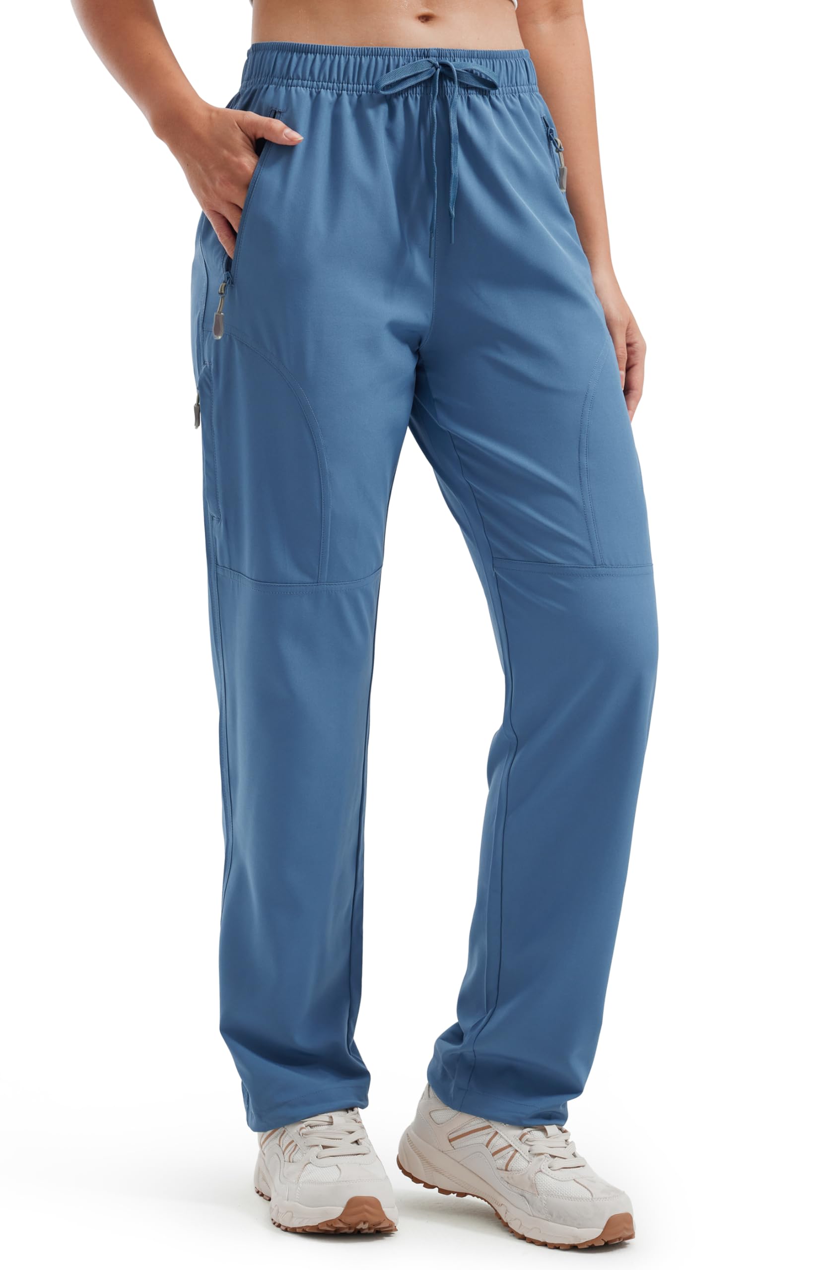 Libin Dames Wandelbroek Lichtgewicht Sneldrogende Cargo Broek Casual Safari Werk Reizen Kleding Petite/Regular/Tall, Zwart, S
