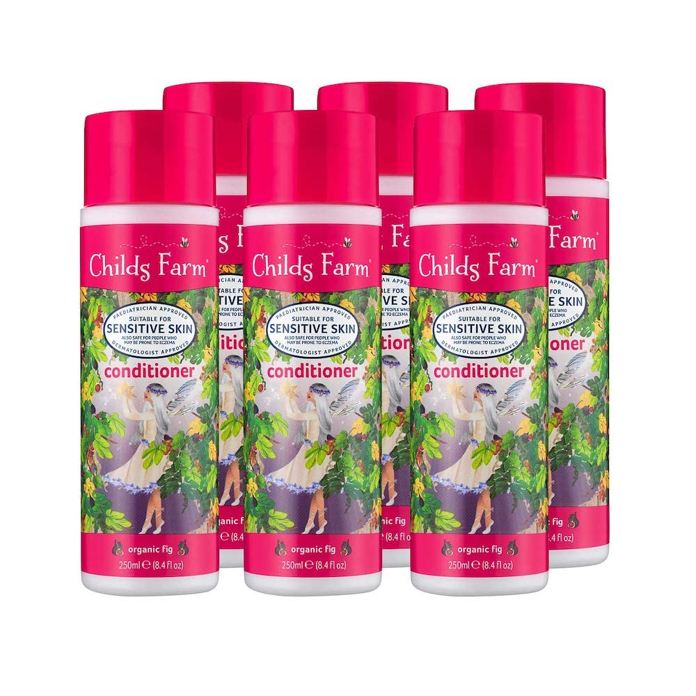 Childs Farm Après-shampoing pour enfants | Figue bio | Cheveux fins | Soigne et nourrit | Convient aux peaux et cuir chevelu sèches, sensibles et sujettes à l'eczéma | Lot de 6 x 250 ml