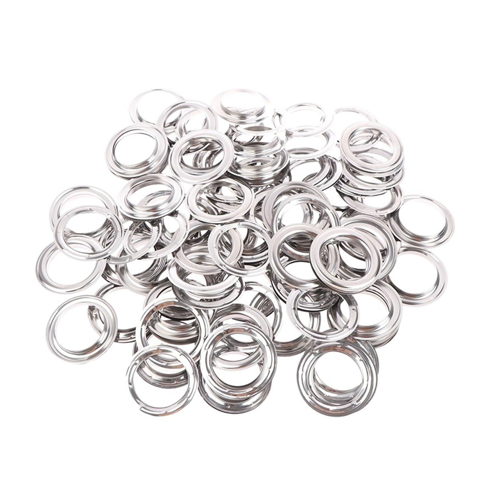 Curtain Grommets 10/30/60pairs Eyelet Curtain Rings Grommet Top Silvery Metal Ring Header Accessories 4cm Inner Diameter(60Pairs)