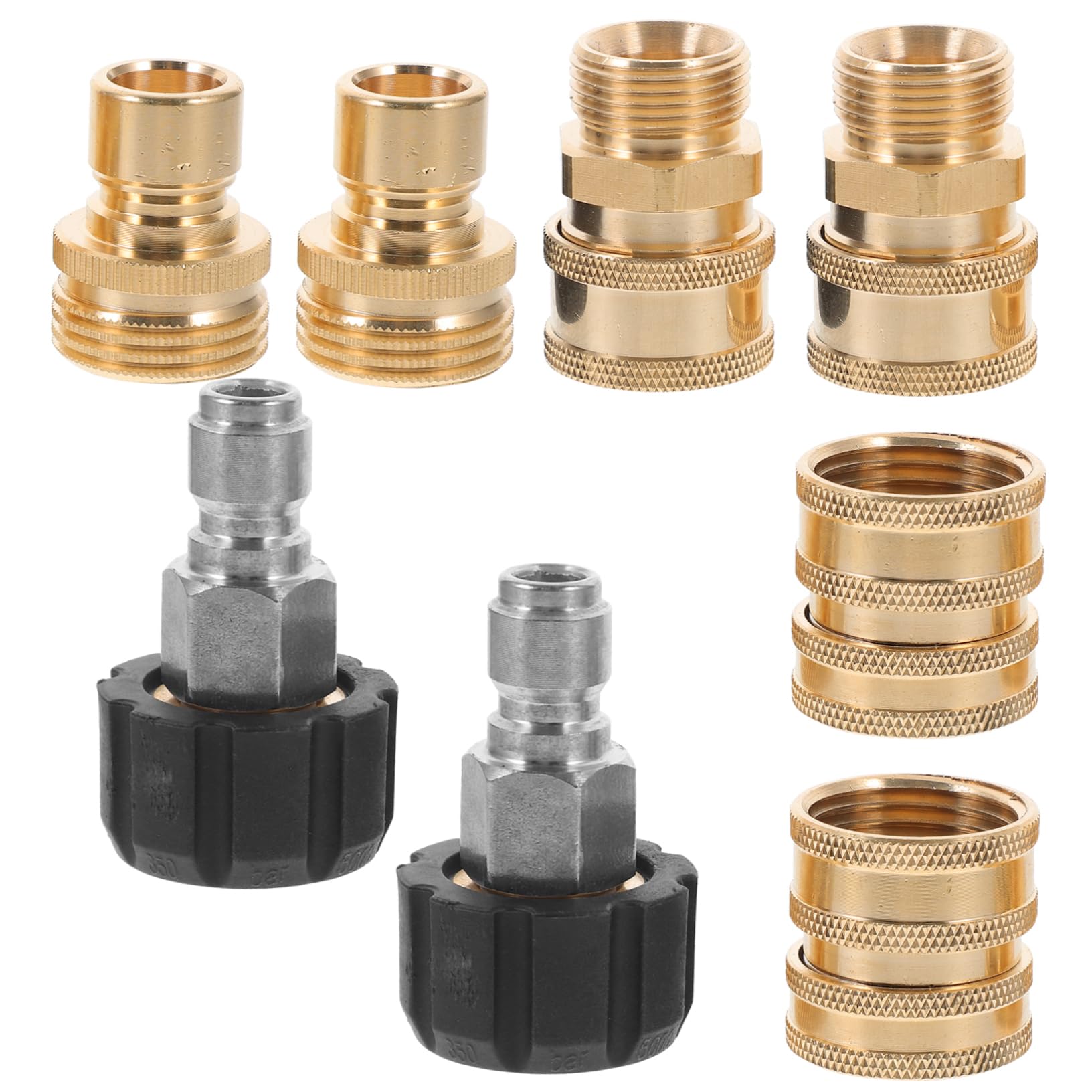 Yardwe Kit di 8 Pezzi Raccordi per Idropulitrice in Ottone Connessione Rapida e Ampia Compatibilità per Tubi da Giardino e Attrezzature ad Alta Pressione