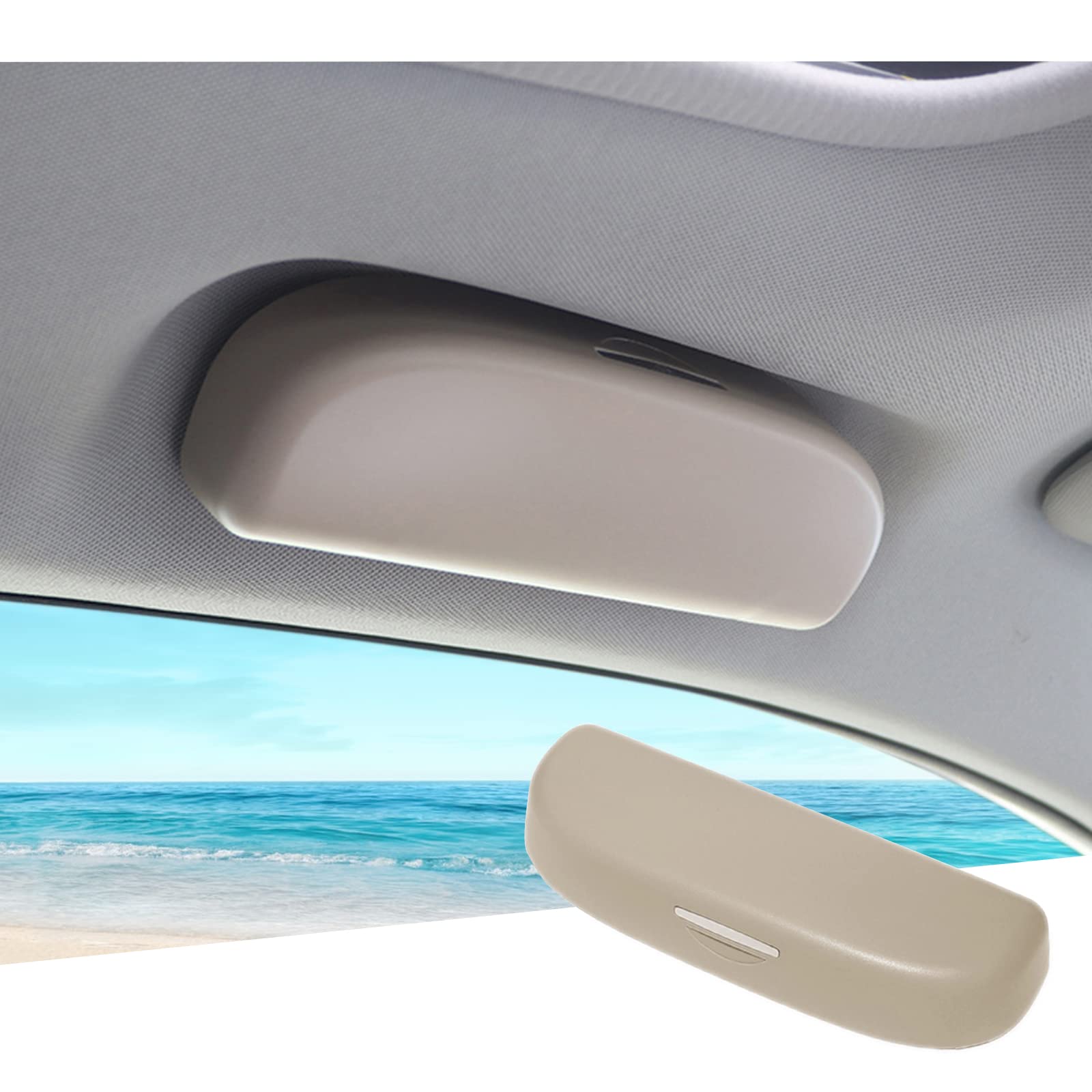 GAFAT FO-rd Puma MK2 ST Line X 2020-2024 2025 Porta Occhiali da Sole per Auto, Puma 2023 Custodia per Occhiali da Sole, Compatibile con Accessori Ford Puma (Beige)