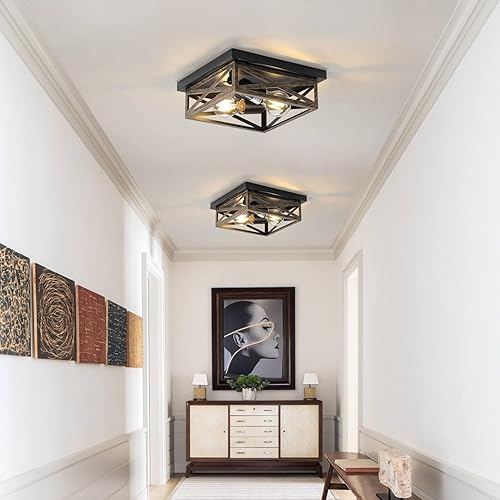 Miniatura 6 de Lámpara de techo rústica de montaje empotrado, moderna lámpara de granja, lámparas de pasillo de cocina para dormitorio, entrada de comedor, lámpara