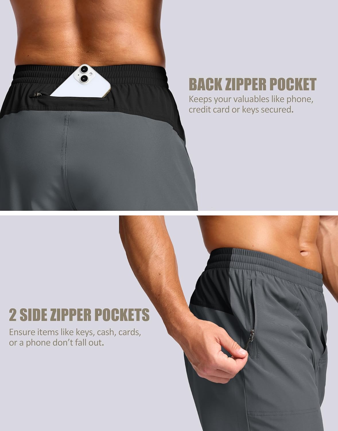 Bikewa Men's Mountain Bike Shorts 4D Padded Baggy Bicycle Biking Riding Lightweight Cycling Shorts with Zipper Pockets - Image 3