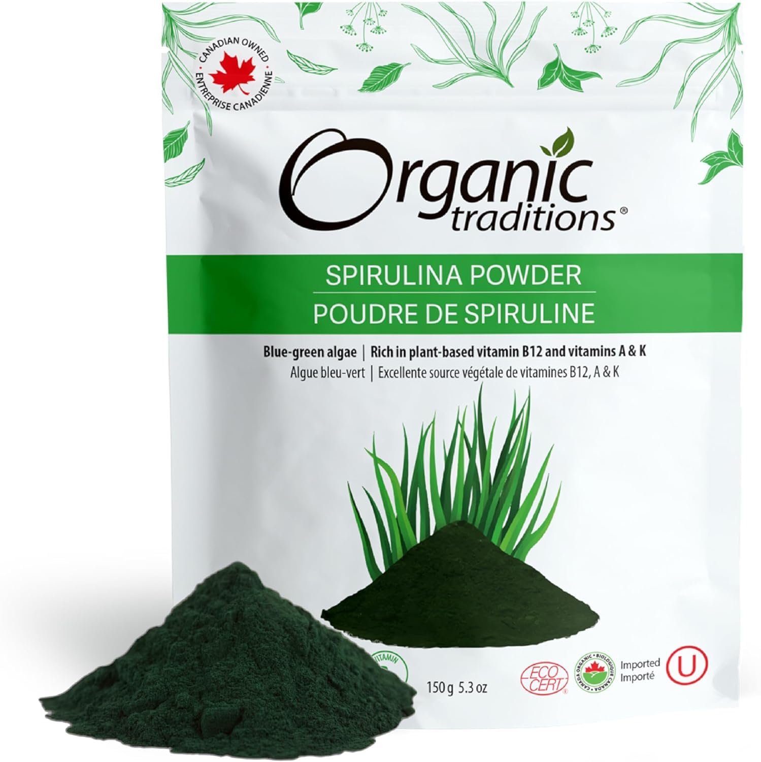View of Organic Traditions Spirulina Powder, Organic Green Spirulina Powder ...