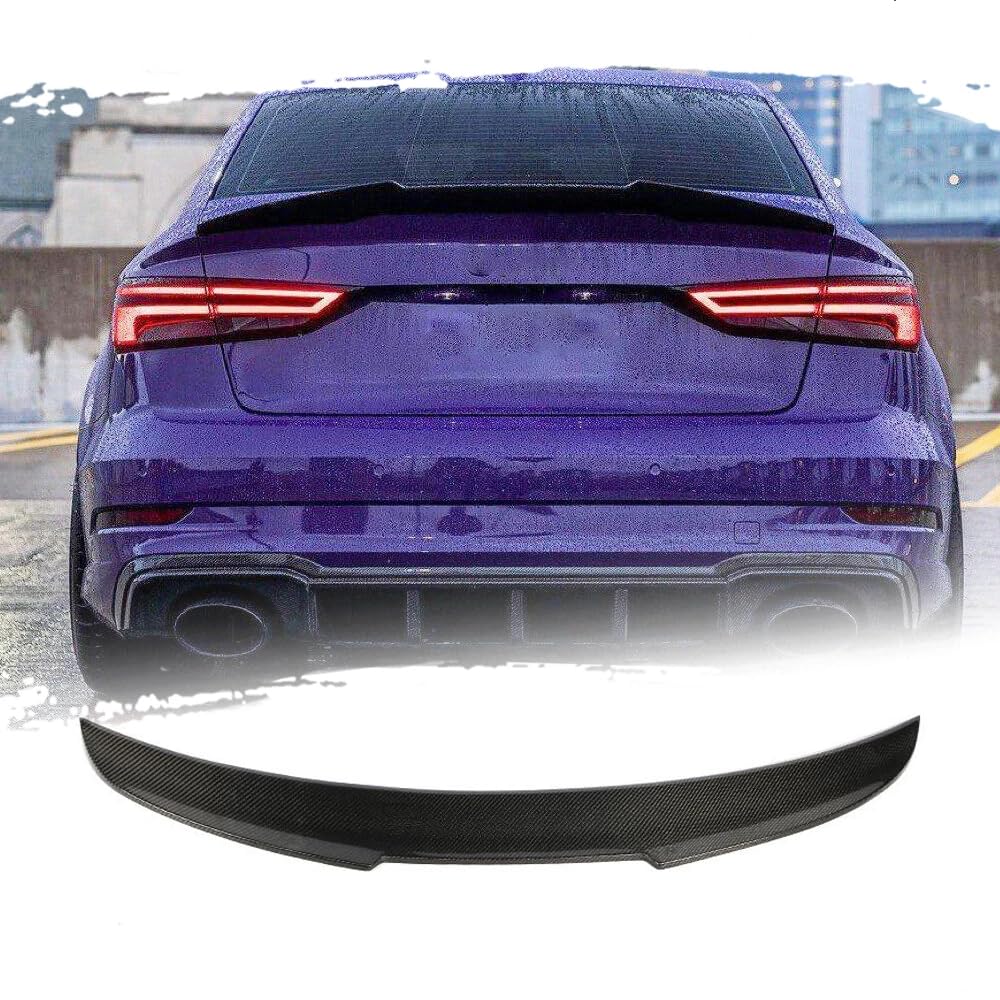 Aileron pour Audi A3 S3 RS3 : becquet de coffre aérodynamique en fibre de carbone véritable