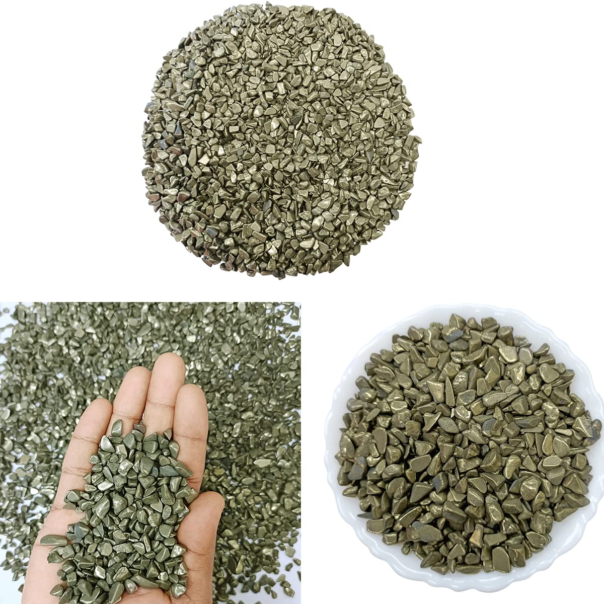 Original Pyrite Stone Chips 50 Gm | Positive Gemstone for Wealth Attraction | Crystal Products for Reiki & Vastu Item