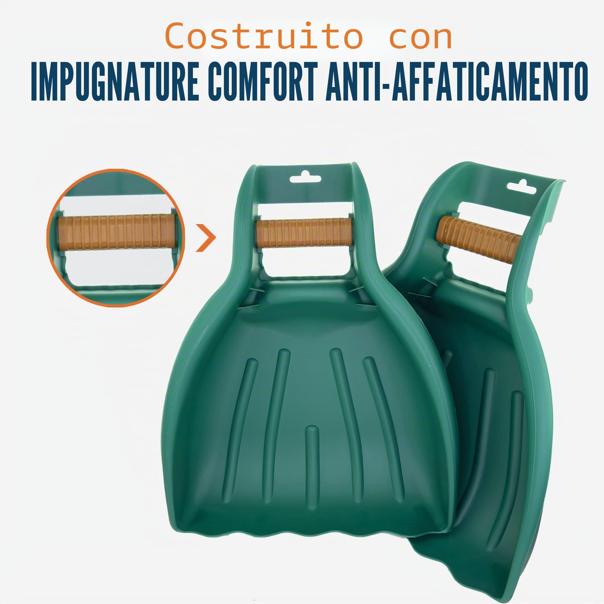 MEKKAPRO Raccogli Foglie da Giardino 2.0 (1 Paio), Rastrello per Foglie con Impugnatura Ergonomica, Realizzati in Plastica Dura e Resistente per la Pulizia di Giardini e Prati