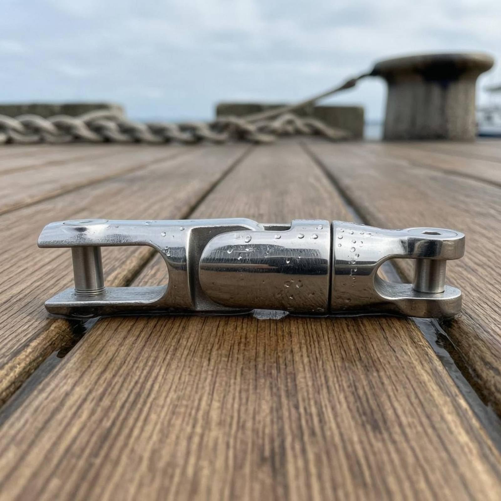 Gralara Giunto Girevole Ancora Rotazione a 360 Gradi Snodo Girevole in Acciaio Inox Anti Ruggine Attrezzatura Nautica, 6-8MM