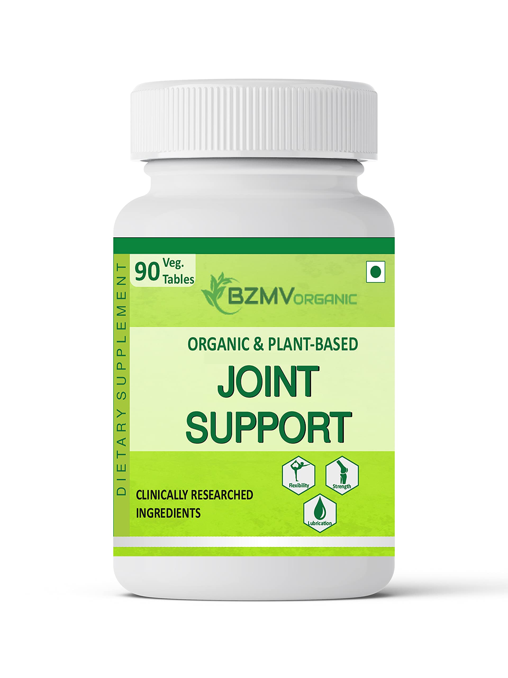 BZMV ORGANIC Plant Based Joint Support Supplement With 1500 mg of Glucosamine and 1200 mg of Chondroitin with Boswellia, Curcumin, Ginger, Boron and Hyaluronic Acid Support Joint Pain Relief, Bone and Muscle Strength & Cartilage - 90 Tablets