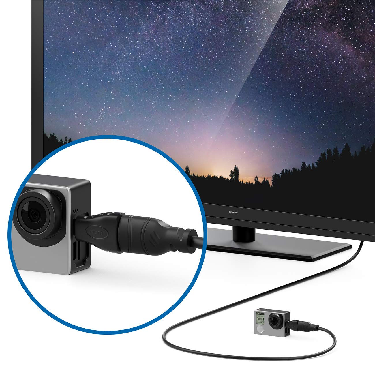 deleyCON HDMI Adattatore Micro HDMI - Connettore HDMI su Connettore micro HDMI 4K Ultra HD UHD 1080p Full HD - Nero
